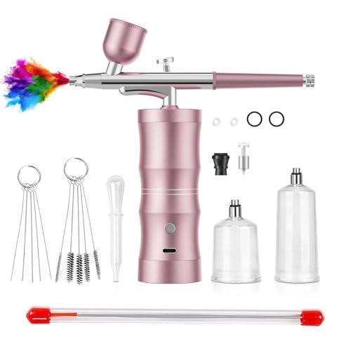 Kit de aerógrafo com compressor de ar, kit de aerógrafo 32PSI recarregável, portátil, sem fio, kit d