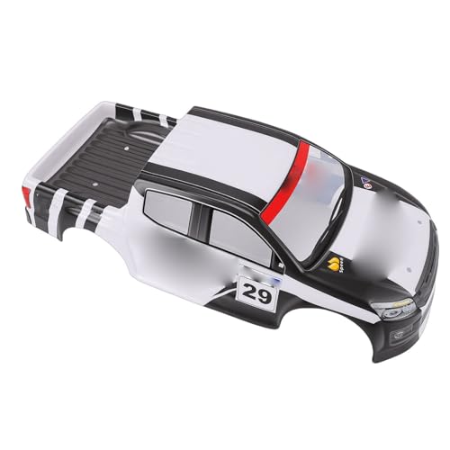 Image of Focket RC Car Body Shell, 26cm Wheelbase Precise Fit 1/10 Scale RC Body, Truck with Detailed Designs for High Speed Racing Drift Car Trucks (Black White)