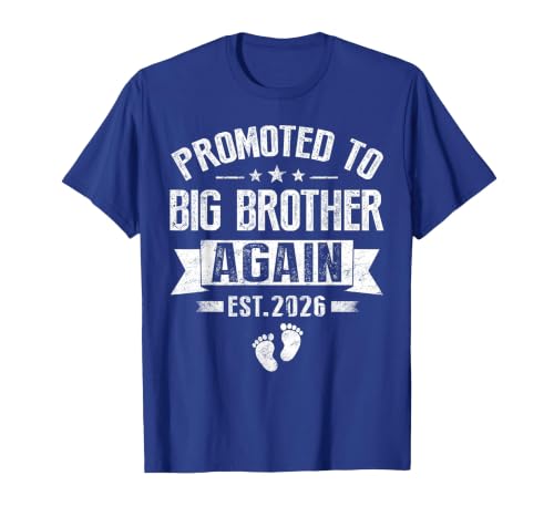 Promoted to Big Brother Again Est 2026 Announcement T-Shirt, Men, Royal Blue, Small