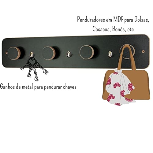 Cabideiro de Porta ou Parede para Bolsas, Casacos, Mochilas, Bonés e Sup. Celular