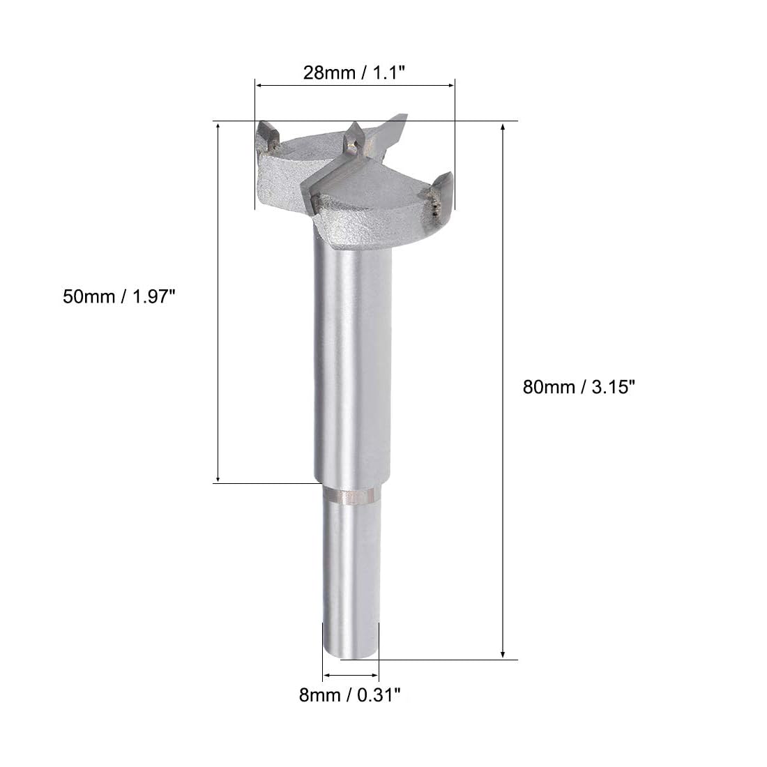 MACHSWON Forstner Drill Bits Tungsten Carbide Wood Hole Saw Opener Drill Bit 28mm Woodworking Drilling Bit Cutter - Image 3