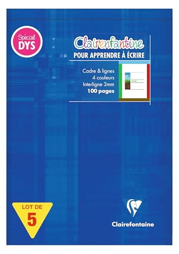 Bloc Clairefontaine A5 bleu encollé pour les devoirs à la maison des enfants dys