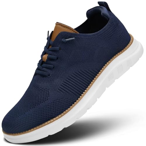 Men's Casual Oxfords Slip on Shoes Dress Fashion Mesh Business Walking Sneakers Comfortable Lightweight Breathable Soft Sole Blue US 9.5