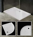  Plato de ducha ultraplano de acrílico blanco, rebajado, con solo 3,5 cm, forma cuadrada, rectangular y semicircular, muy bonito y moderno, parte inferior reforzada.Antideslizante y resistente, blanco