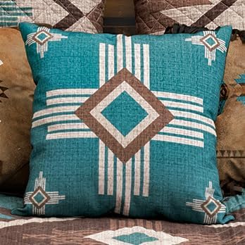 BLACK FOREST DECOR Turquoise Desert Accent Pillow 18" Wx18 L