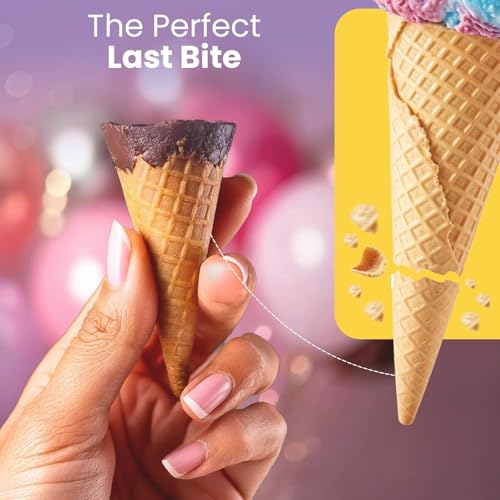 Pure Temptation® Chocoblast Roasted Almond Flavoured Waffle Cone - Premium Chocolates for Kids Gift Pack - 25 Pcs - Dispenser Pack - Birthday Party Chocolate Gift Box for Girls and Boys