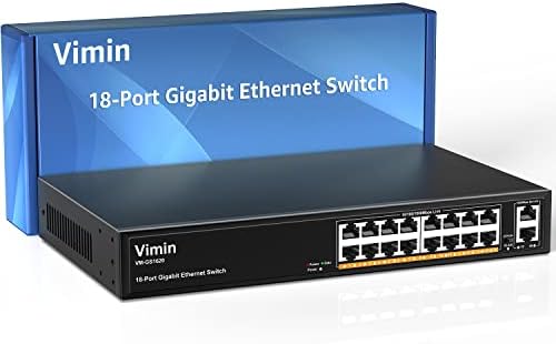 VIMIN 2 Port Gigabit PoE Extender, 1 in 2 Out PoE Repeater für Den Innenbereich, Unterstützt IEEE802.3af/at mit 1000 Mbit/s, Verlängert die Strom und Datenübertragung um Zusätzliche 100 m
