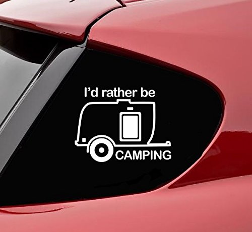 Slap-Art I'd Rather be Camping Vinyl Decal Sticker