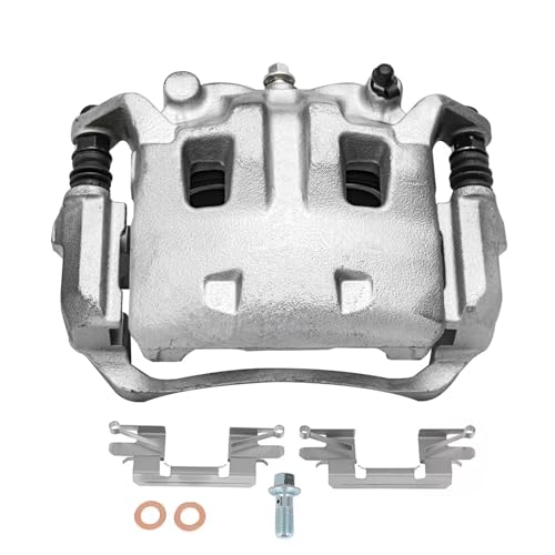 Image of Detroit Axle - 2pc Front Brake Calipers for 2005-2019 Nissan Frontier | 2009-2012 Suzuki Equator Disc Brake Calipers w /Brackets Replacement Brake Caliper