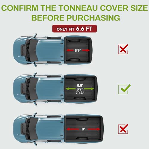 AUTOSAVER88 Soft Roll Up Truck Bed Tonneau Cover Fit for 2007-2025 Chevy Silverado/GMC Sierra 1500 New Body, 2007-2019 Chevy Silverado/GMC Sierra 2500 3500 HD, 6.6ft Bed