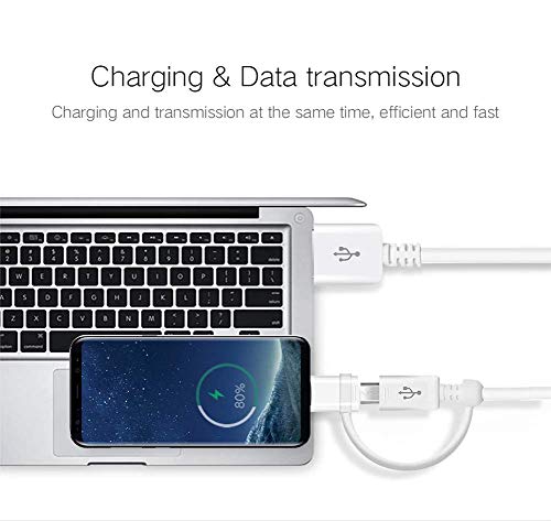 Full 5A Usb Data Cable Works For Xiaomi Xiaomi Redmi Note 11 Pro With Microusb And Usb Type-C Adapter For True Dual Fast Quick Charge Speeds! (White) #TOP1