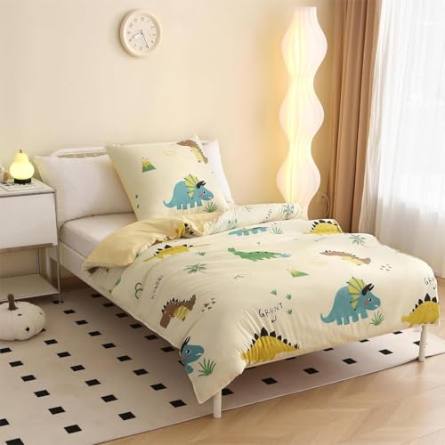 MUSOLEI Dinosaur Toddler Duvet Cot Bed Duvet Cover Set Cot Duvet and Pillow set Bedding Kids Boys Girls Toddler DuvetCover 120x150 and Pillow 40x60 - Image 2