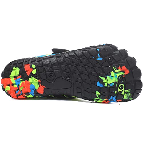 Fivestorecity Boys Girls Water Shoes Kids Lightweight Aqua Socks Barefoot Quick Dry Hiking Walking Sneakers Slip On Sandals For Beach Pool Swim 6-Black 12 Little Kid #TOP4