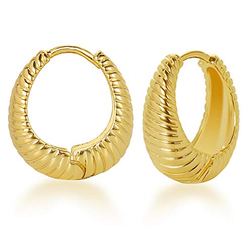 Croissant Hoop Earrings 14k Gold Filled Tiny Cuff Small Huggie Earrings Simple Delicate Hypoallergenic Hoops Chunky Jewelry Gift