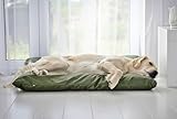 4L Textil ZOE Hundekissen wasserfest mit Bezug Hundebett wasserabweisend Hundekissen große Hunde waschbares Hundebett große Hunde (120x100 cm, Dunkelgrün)