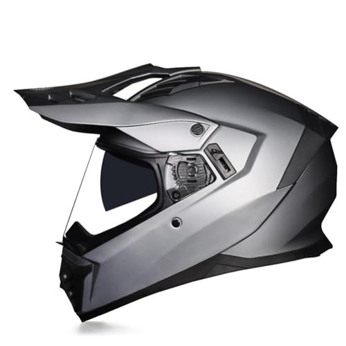 Caschi da moto fuoristrada con doppia visiera per adulti uomini donne Casco da motocross adatto Mountain bike Downhill ATV MotoXL/61-62cm