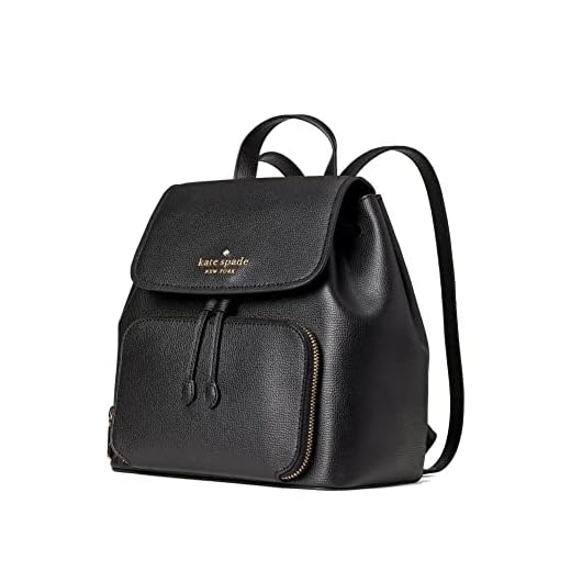 Kate Spade New York Darcy Flap Fashion Leather Backpack (Black) Medium