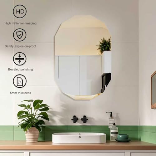 Beveled Bathroom Mirror, 20X30 Inch Single Beveled Edge Frameless, Beveled Edge Mirror，for Living Room Bedroom Entryway Mantel Hallway Decoration, Hang Horizontally or Vertically (20 * 30inch) by YUNSHANGGE - Image 7