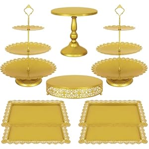 Fivenl 8 Pcs Cake Stand Gold Metal ...