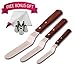 Offset Cake Icing Spatula Set. Includes 4”, 6” and 8” Spatulas. Free Bonus - Reusable Double Color Icing Bag and Variety of Icing Piping Nozzles Tips, by Especially 4 ME