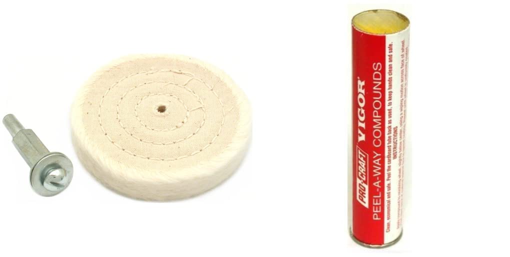 3" Cotton Buffing Wheel, Mandrel & Yellow Rouge 6oz