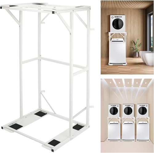 Sidasu 23" Double-Layer Washer and Dryer Stand, Heavy-Duty Steel Washer Dryer Stand, Compatible with Most Washer Dryer Models by Sidasu - Used condition - US$94.93