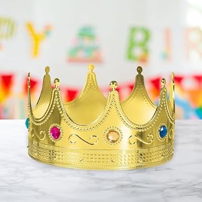 Luxurious Gold Royal Crowns - 0.75 x 8 (1 Pc) - Perfect for Parties, Regal Decor & Royalty-Themed Events