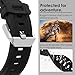 WINGLE Compatible for Galaxy Watch 8/8 Classic Band Samsung Galaxy Watch 8 44mm 40mm 46mm Men Sport Bands Military Rugged Durable Armor Silicone Rubber Strap Stainless Steel Metal Connector, Black