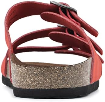 WHITE MOUNTAIN Shoes Greatest Women's Footbed Sandal, Red/Leather, 6 M | Image 4