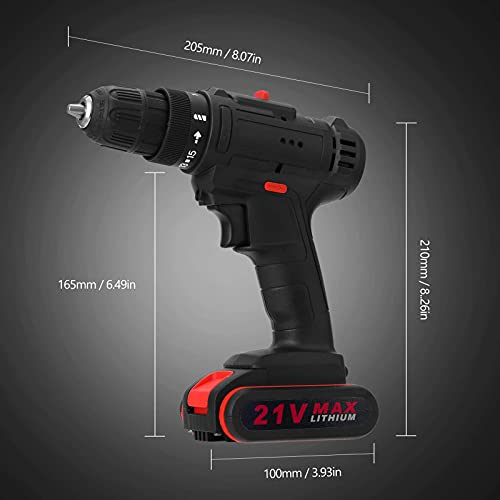 XMGJ 12V 18V 21V Elektroschrauber, Elektrowerkzeugschlüssel, Multifunktions-Akku-Bohrmaschine DIY-Elektrowerkzeuge Rotationswerkzeug,21v,2 Battery – Bild 3