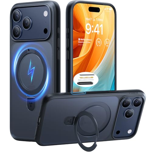 TORRAS Ostand Magnetic for iPhone 17 Pro Max Case, Fit for MagSafe, Sturdy Stand, Military Grade Drop Tested, Camera Control, Translucent Slim Soft Ed