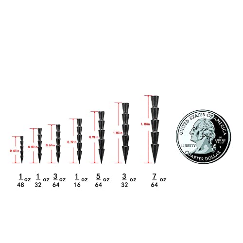 Annibby Bass Fishing Wacky Worm Kit,Senko Worm,Tungsten Nail Weights,Fishing Hook,O-Rings Wacky Rig Tool (3/64Oz Weights(Pack Of 10)) #TOP4