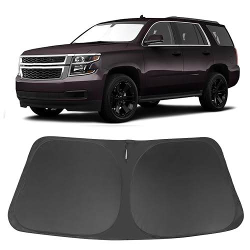 Image of Windshield Sun Shade Custom Fit for 2015 2016 2017 2018 2019 2020 Chevrolet /Chevy Tahoe Accessories Foldable Sunshade Sun Blocker Protect Car from Sun Rays & Heat Damage Keep Car Cooler