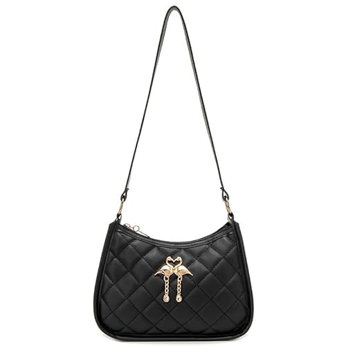 Mini Shoulder Bag Women,Quilted Leather Crescent Bag Underarm Shoulder Purse Women's Shoulder Handbags Small Tote Bag