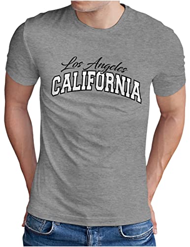 T-shirt Los Angeles homme grande taille confortable du S au 5XL gris
