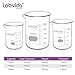 Labvida Upgrated 3 Size Low Form Beaker Set, 50ml 100ml 250ml, 3.3 Boro Glass Beakers with Printed Graduation, LVA017