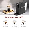 Melchioni Family Cremosa Macchina da Caffè a Capsule Compatibile Nespresso, 3 Selezioni Caffè (Corto, Lungo, Doppio), Serbatoio 0.5L, 1400W, Poggiatazzina Regolabile – Espresso e Caffè Crema
