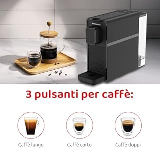 Melchioni Family Cremosa Macchina da Caffè a Capsule Compatibile Nespresso, 3 Selezioni Caffè (Corto, Lungo, Doppio), Serbatoio 0.5L, 1400W, Poggiatazzina Regolabile – Espresso e Caffè Crema