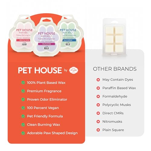 Image of Pet House Wax Melts Mango Peach Spring Scented Wax Melts for Warmer- Long-Lasting Plant Based Air Freshener for Pet Odor Pack of 2