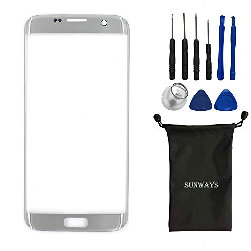 Sunways Screen Glass Lens Replacement for Samsung Galaxy S7 Edge G935F G935FD G935W G9350 (Silver)