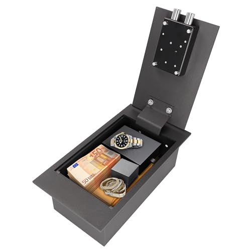 Brihard Cassaforte Con Serratura a Chiave - a Pavimento 39x21x13cm - Per Casa - 6.7L Cassetta Di Sicurezza