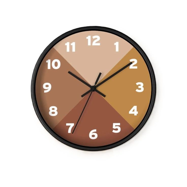 Modern Geometric Wall Clock for Home Decor | Premium Silent Non-Ticking Analog Round Wall Clock |Decorative Clock for Living Room, Bedroom, Office & Gift | Black Frame_3DS2_25-image-13