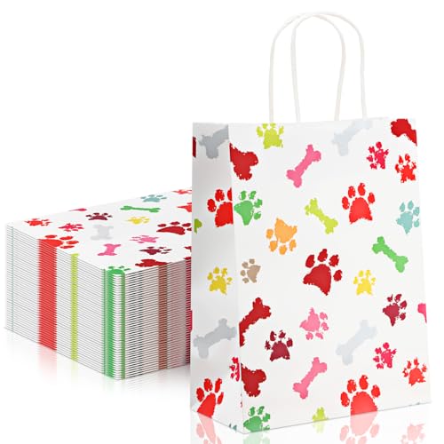 Sacs cadeaux pour chien et anniversaires d'animaux de compagnie en papier kraft blanc