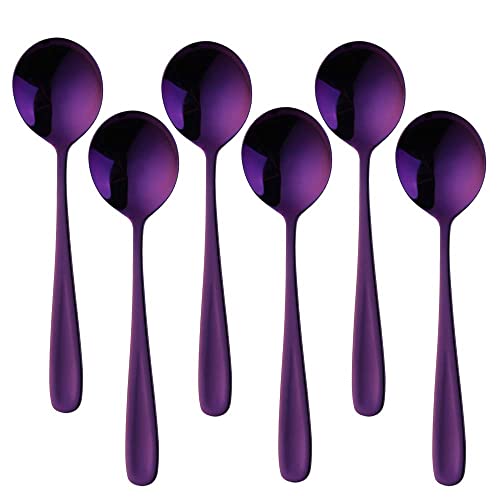 Conjunto de 6 colheres de sopa Baikai, colheres de Bouillon de 17,78 cm, colheres de jantar de aço i