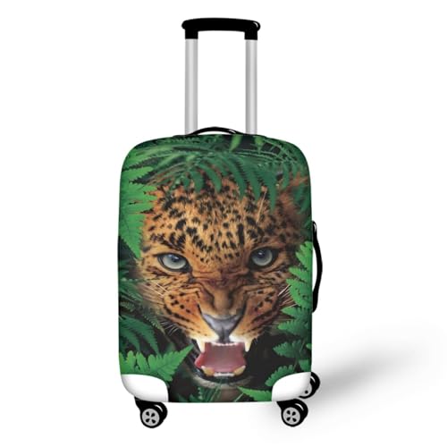 Homeyang Funda Maleta Cabina Hojas De Leopardo Amarillo Funda Maleta Protectora Elástico Spandex Poliéster Lavable Cubierta de Equipaje 18-32 Pulgadas Fundas Maletas de Viaje (S)