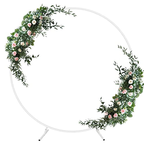 6.6Ft Round Backdrop Stand Metal Circle Wedding Balloon Arch Frame Flower Ring Arch For Wedding, Birthday, Christmas, Garden Decoration(6.6Ft, White) #TOP18
