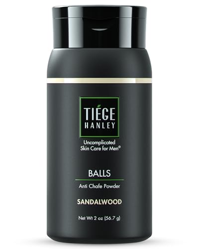 Image of Tiege Hanley Anti Chafe Powder for Men, Cooling Body Powder Deodorant for Foot, Thigh and Groin, Fresh Moisture Control With Earthy and Woody Tones, Sandalwood Scent, Men's Skin Care, 2 Oz
