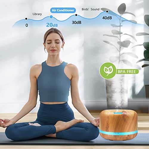 Essential Oil Diffuser, 500Ml Aromatherapy Diffuser With Remote Control, Daroma Ultrasonic Aroma Diffuser Nebulizing Cool Mist Humidifier, 7 Color Mood Lights & Waterless Auto-Off For Home Office Gift #TOP4