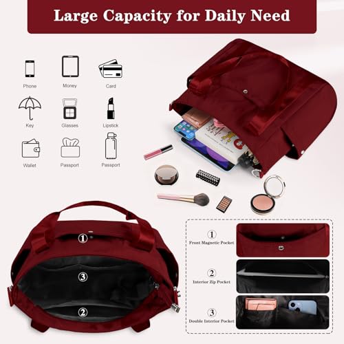 Image of Geestock Tote Bag for Women, Lightweight Large Work Tote Bag, Nurse Handbag Multi-pocket Shoulder Crossbody Tote Bags