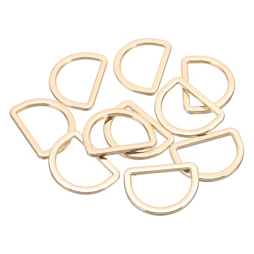 PATIKIL Anillo De Metal En Forma De D 10 Piezas 25 mm Hebilla Plana De Metal Anillos Dee Sólidos 17 mm Para Bolsos Mochilas Carteras Correas De Cuero Para Mascotas Herrajes Varios Dorado